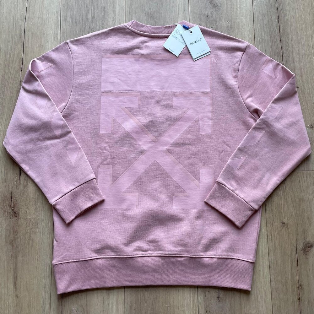 Large Off-White Men's Crewneck Casual Pink Sweaters